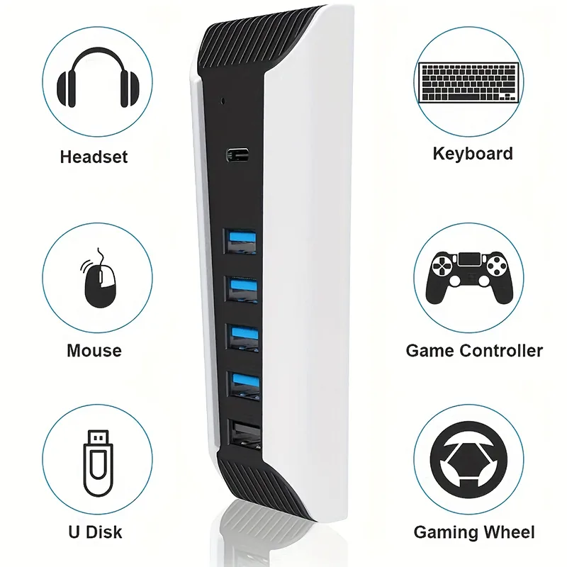 Gaming Keyboard Splitter - Hub USB 5 em 1 para