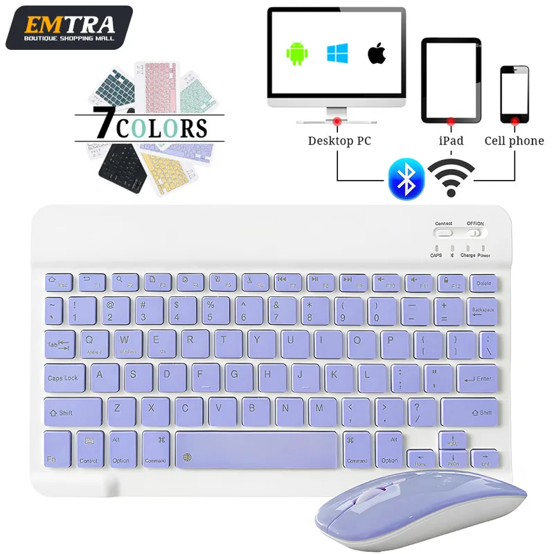Gaming Keyboard Mouse Wireless - Mini teclado sem fio bluetooth para