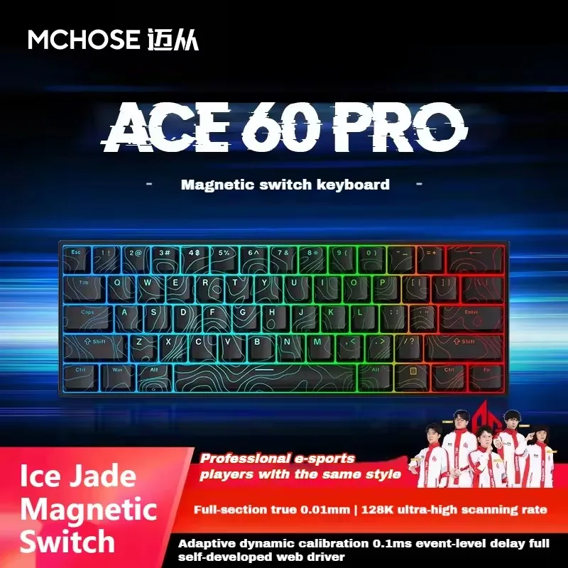 Gaming Keyboard Bundle - Mchoose ace60 pro teclado mecânico interruptor
