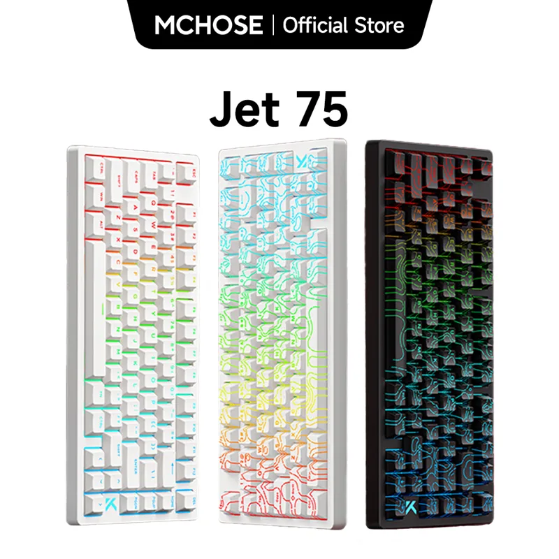 Gaming Keyboard Hot Swappable - Mchoose jet 75 interruptor magnético teclado