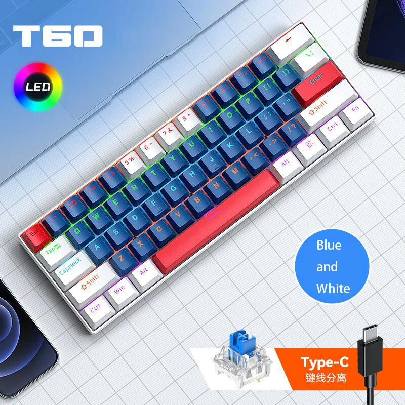 Gaming Keyboard Not Typing - Teclado Mecânico para Jogos T-WOLF T60