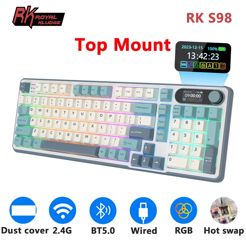 Gaming Keyboard Bundle - Teclado Mecânico RK ROYAL KLUDGE S98