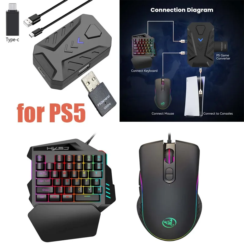Gaming Keyboard Type C - Combo de Teclado e Mouse para