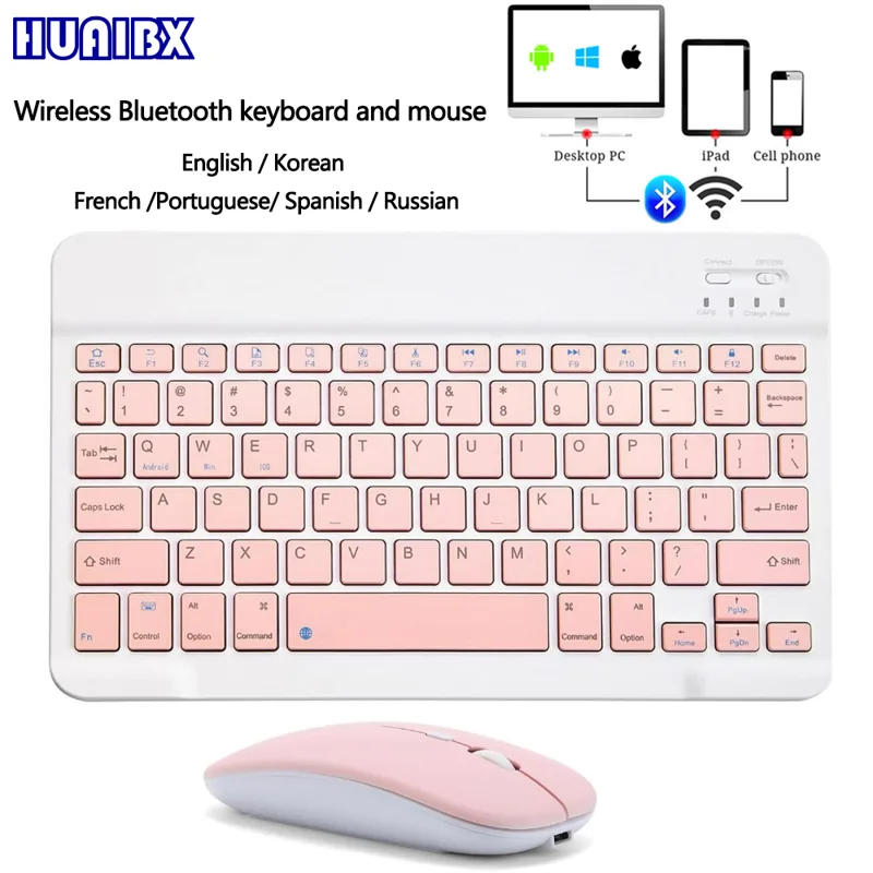 Gaming Keyboard Mouse Wireless - Mini teclado sem fio bluetooth de