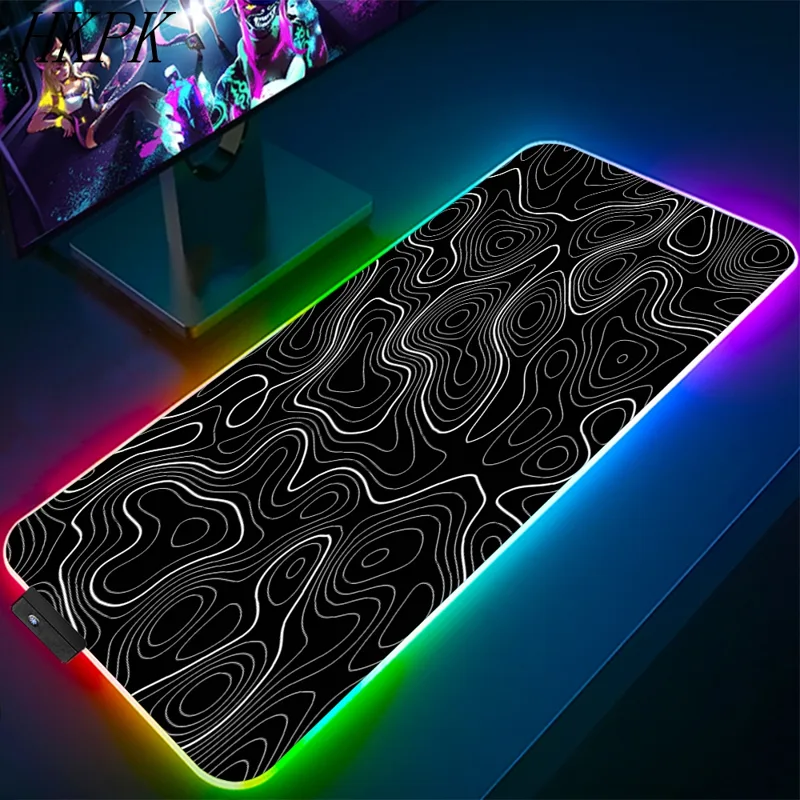 Gaming Keyboard Hand - 90x40cm preto e branco linha rgb