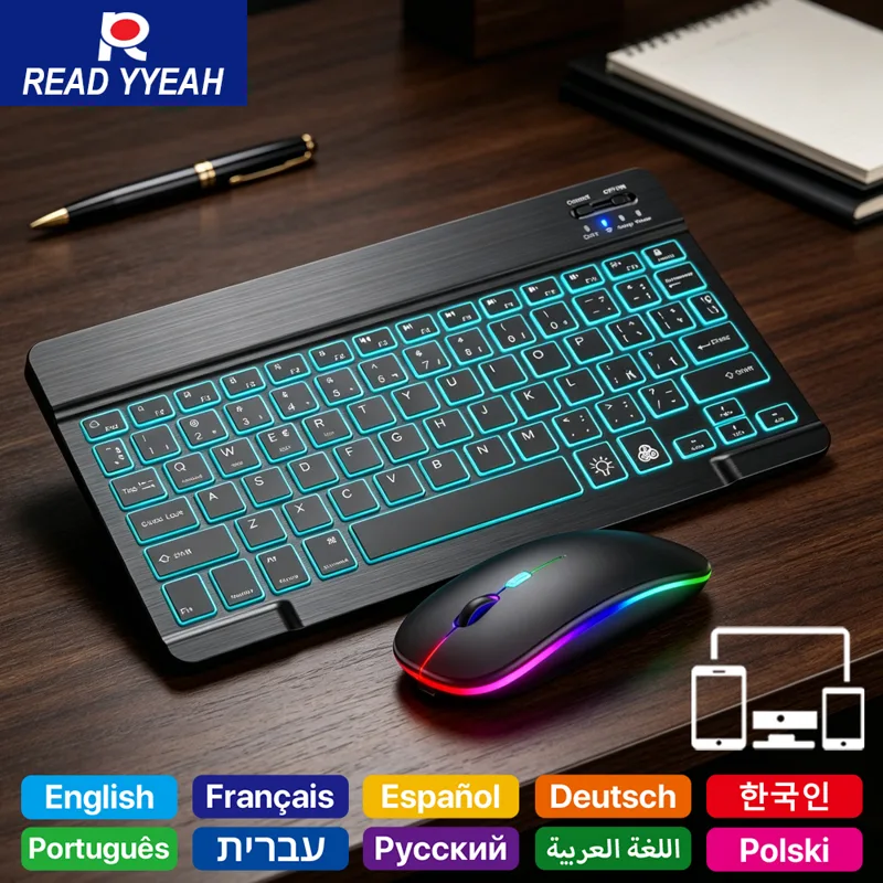 Gaming Keyboard Mini Mechanical - Teclado Bluetooth Retroiluminado Recarregável 2026 com