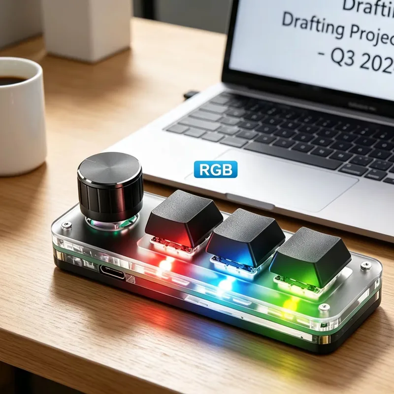 Gaming Keyboard Number Pad - Teclado Mecânico Programável com 3 Teclas