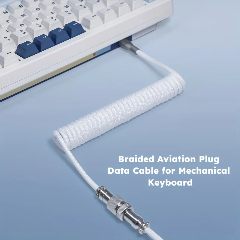 Gaming Keyboard Type C - Cabo enrolado para teclado mecânico, tipo