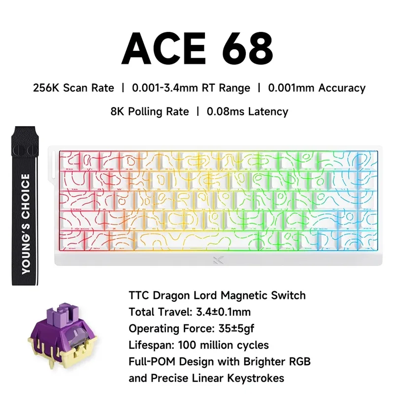 Gaming Keyboard Hall Effect Switches - Mchoose ace 68 interruptor magnético teclado