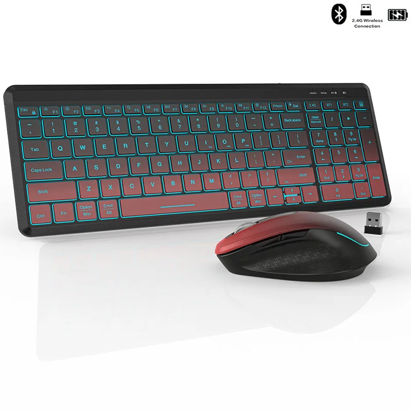 RGB Backlit Silent Wireless Te - Gaming Keyboard Bundle avaliação e preço