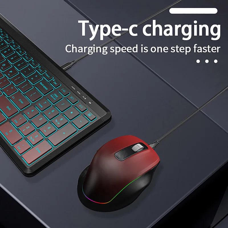 RGB Backlit Silent Wireless Te - Gaming Keyboard Bundle avaliação e preço