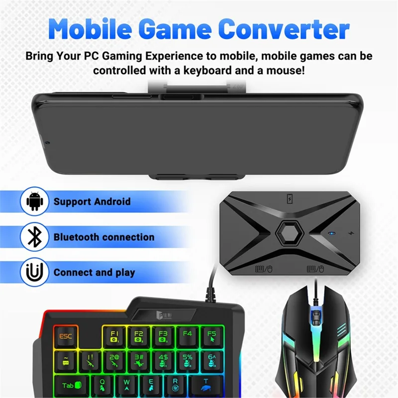 Kit Conversor de Jogos Móveis  - Gaming Keyboard And Mouse Converter For Mobile avaliação e preço