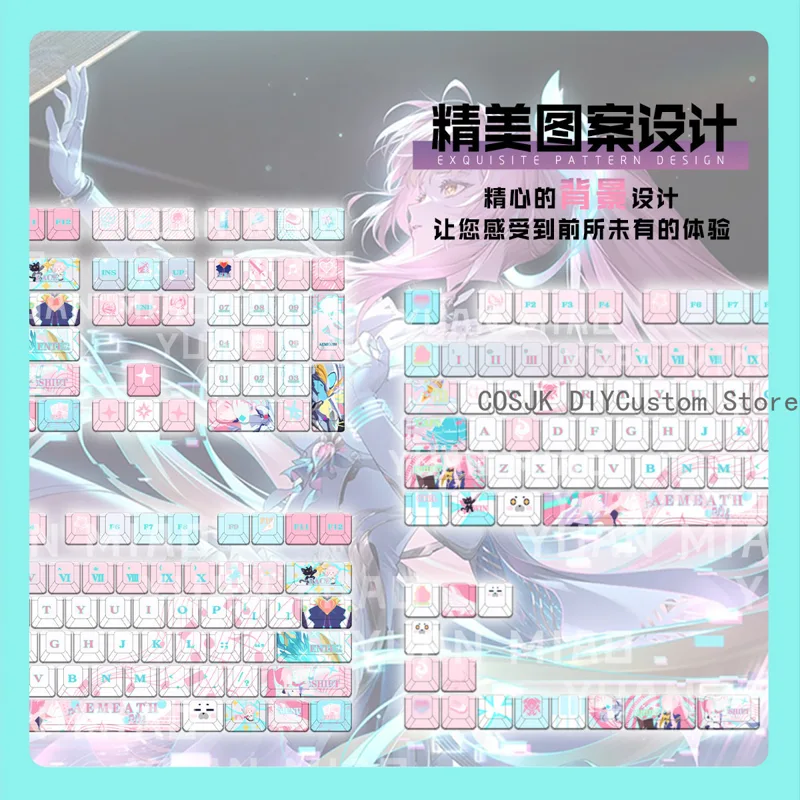 Conjunto de 122 Teclas Anime W - Gaming Keyboard Top avaliação e preço