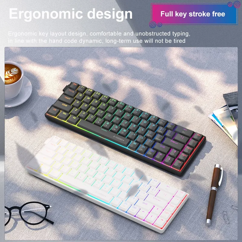 E-YOOSO a68 rgb mini fino usb  - Gaming Keyboard Bundle avaliação e preço