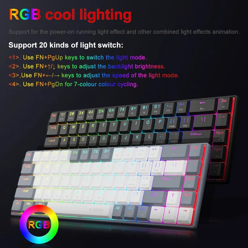 E-YOOSO a68 rgb mini fino usb  - Gaming Keyboard Bundle avaliação e preço