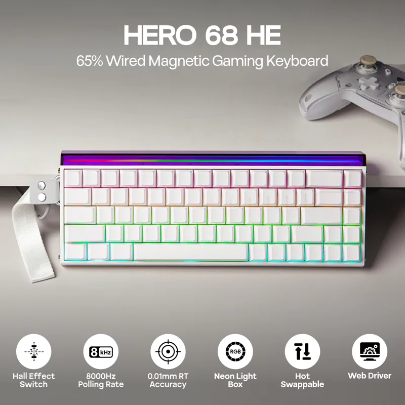 AULA Hero68 HE 65% ANSI QWERTY - Gaming Keyboard Hall Effect Switches avaliação e preço