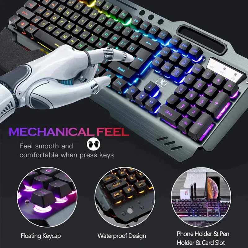 Combinação de teclado e mouse  - Gaming Keyboard Mouse Wireless avaliação e preço