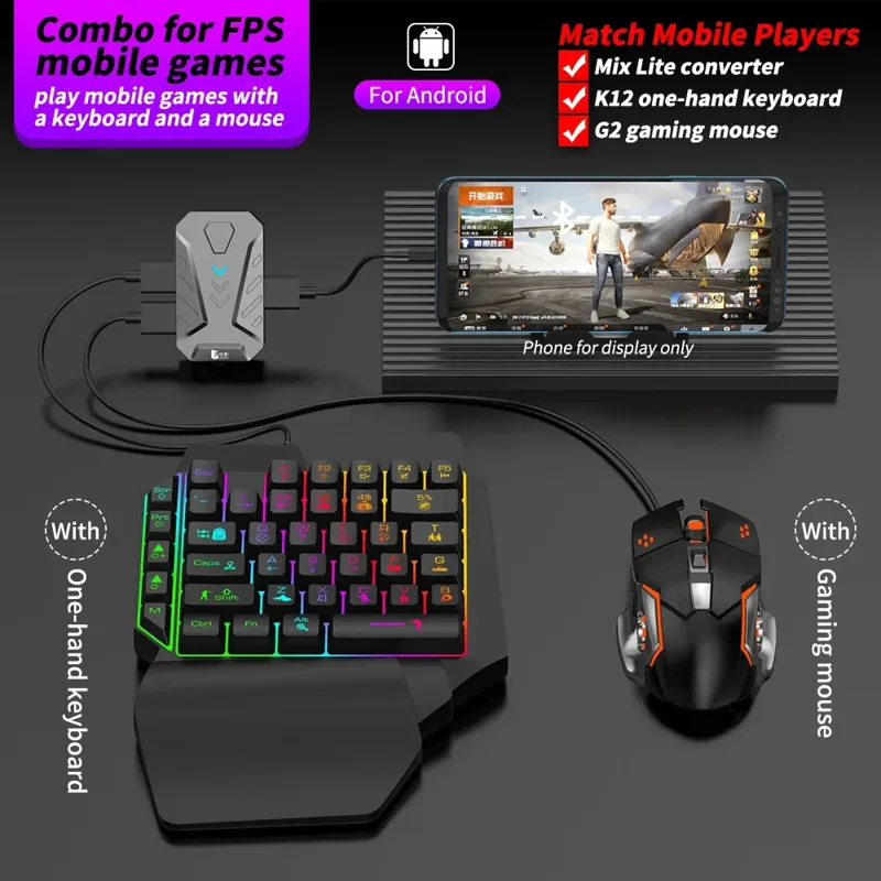 Gamepad Mixlite em estoque par - Gaming Keyboard And Mouse Converter For Mobile avaliação e preço