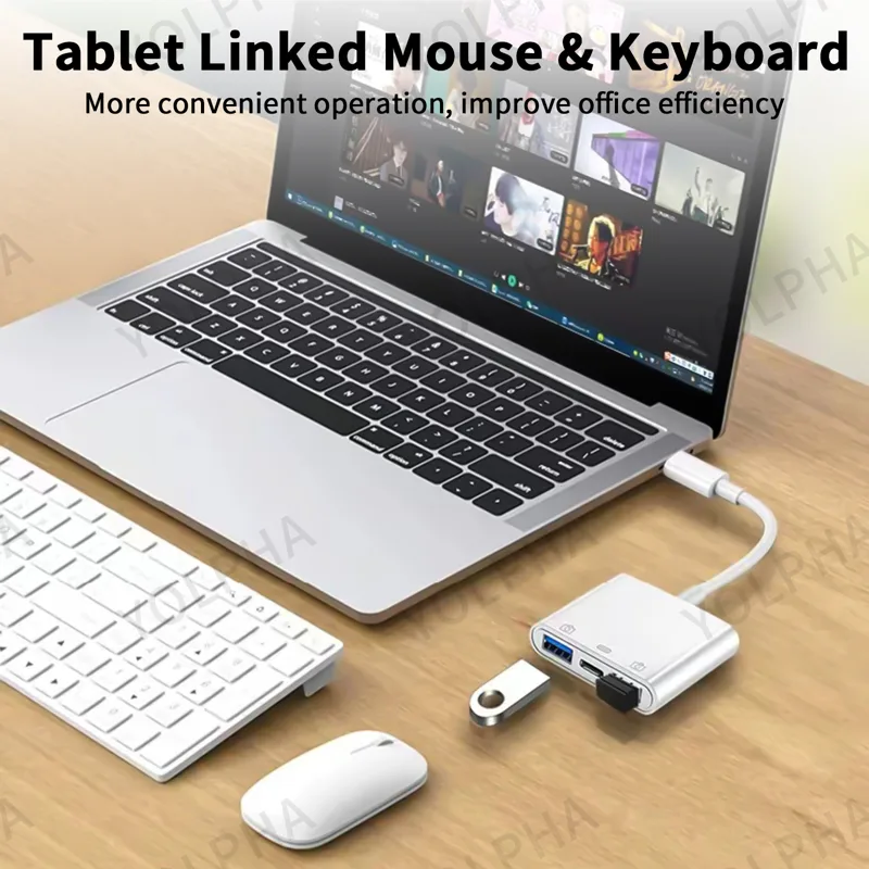 3 em 1 USB C para USB OTG Leit - Gaming Keyboard Type C avaliação e preço
