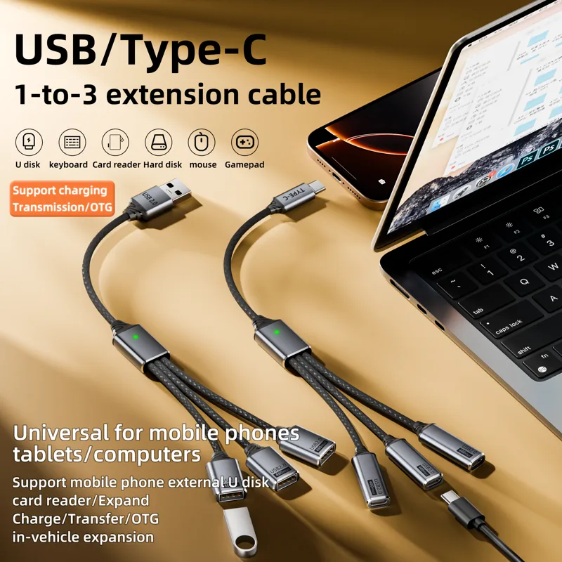 Cabo Divisor USB 1-em-3 com Sa - Gaming Keyboard Type C avaliação e preço