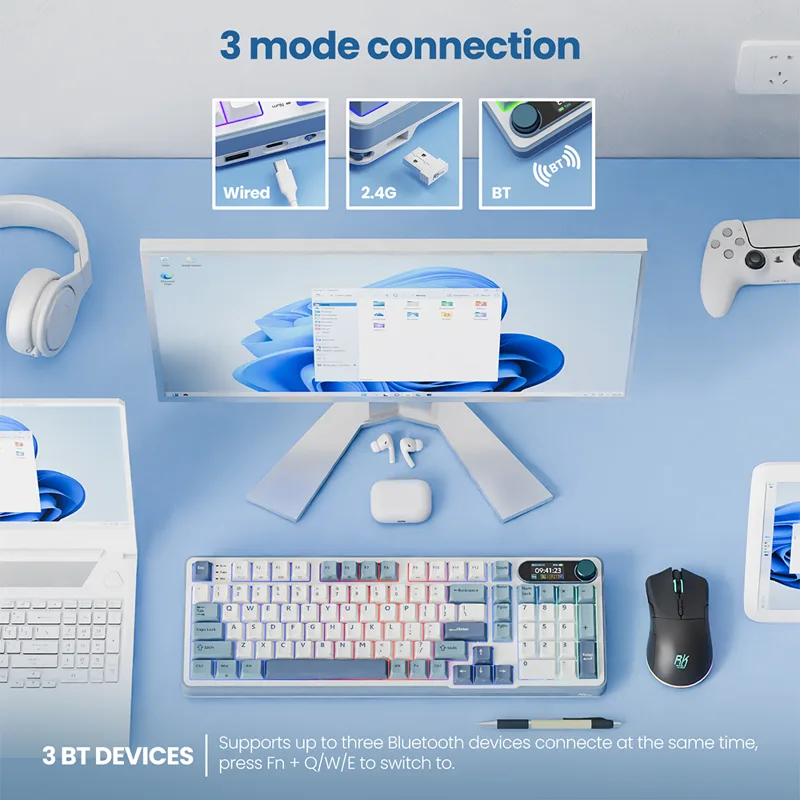Teclado Mecânico RK ROYAL KLUD - Gaming Keyboard Bundle avaliação e preço