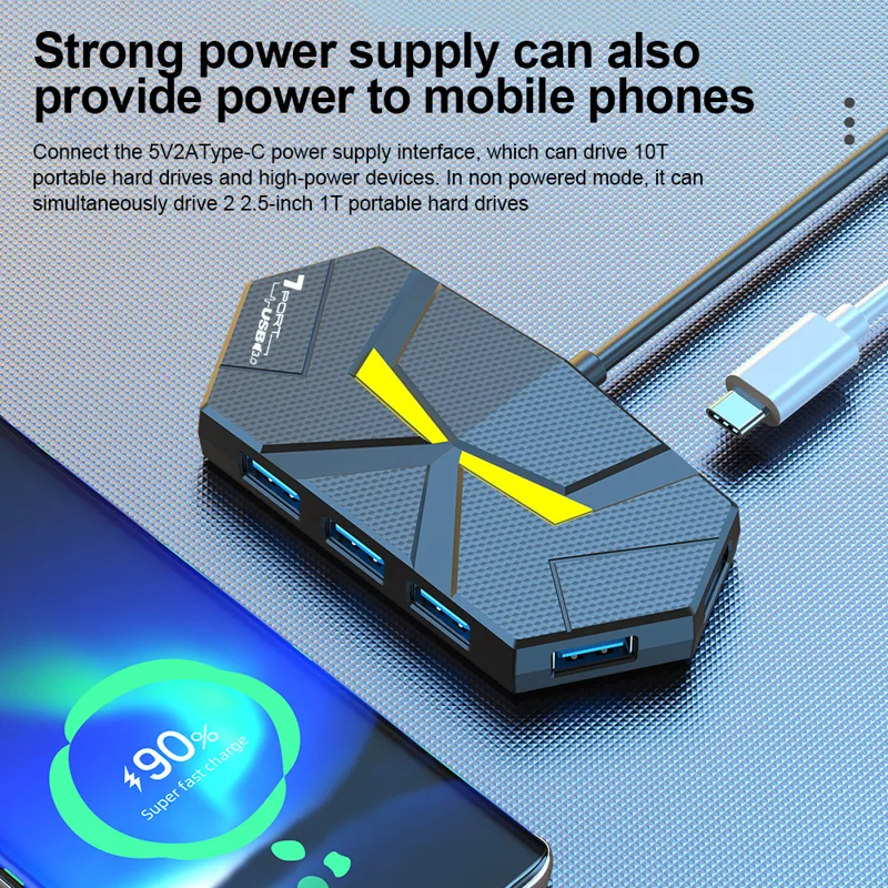7 portas usb 3.0 hub tipo c do - Gaming Keyboard Type C avaliação e preço