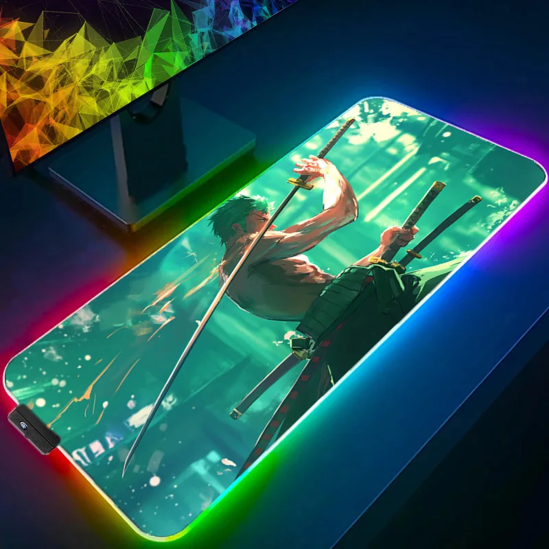 Uma peça zoro mouse pad rgb ac - Gaming Keyboard Brands avaliação e preço