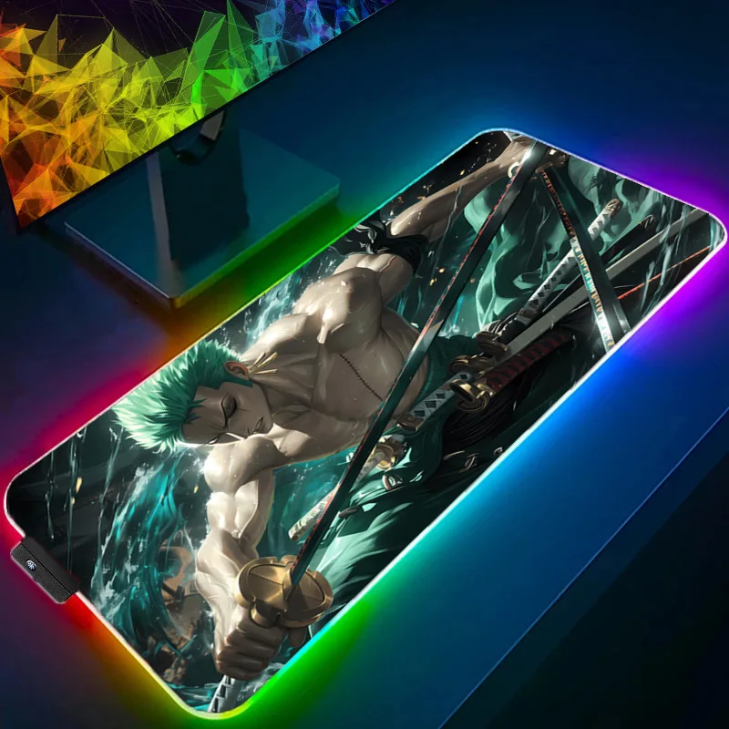 Uma peça zoro mouse pad rgb ac - Gaming Keyboard Brands avaliação e preço