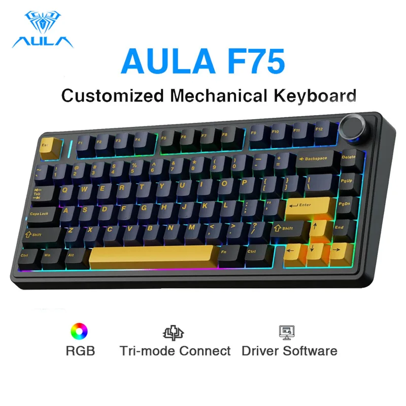 Teclado Mecânico Aula F75, Tec - Gaming Keyboard Number Pad avaliação e preço