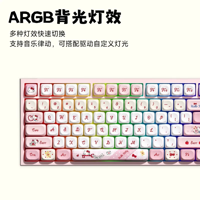 Teclado Mecânico Sanrio RGB Tr - Gaming Keyboard Hot Swappable avaliação e preço