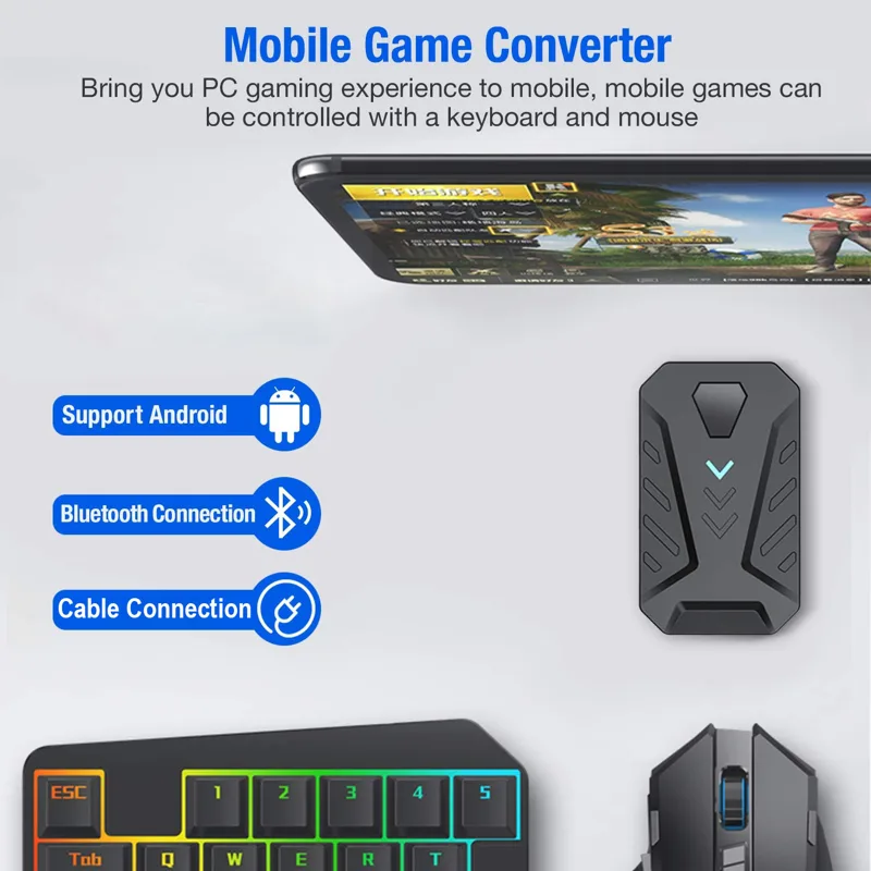 Conversor de jogos móveis, kit - Gaming Keyboard And Mouse Converter For Mobile avaliação e preço
