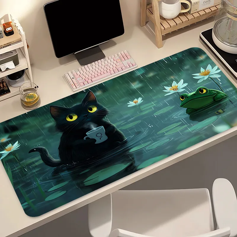 Kawaii gato preto silicone mac - Gaming Keyboard And Mouse Pad avaliação e preço