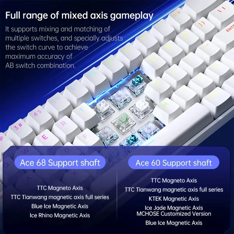 Mchoose ace 68 interruptor mag - Gaming Keyboard Hall Effect Switches avaliação e preço