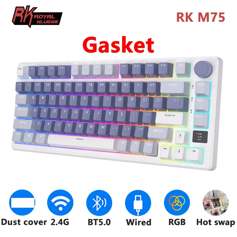 Rk royal kludge m75 2.4g sem f - Gaming Keyboard Bundle avaliação e preço