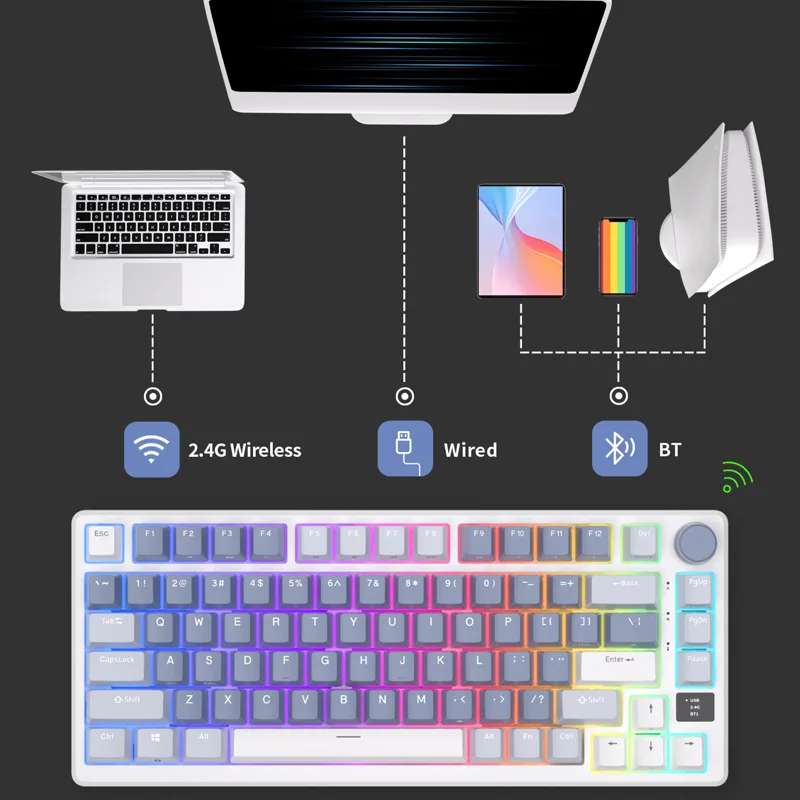 Rk royal kludge m75 2.4g sem f - Gaming Keyboard Bundle avaliação e preço