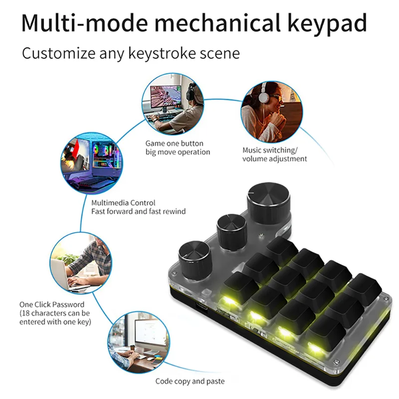 Teclado personalizado macro de - Gaming Keyboard Mini Mechanical avaliação e preço