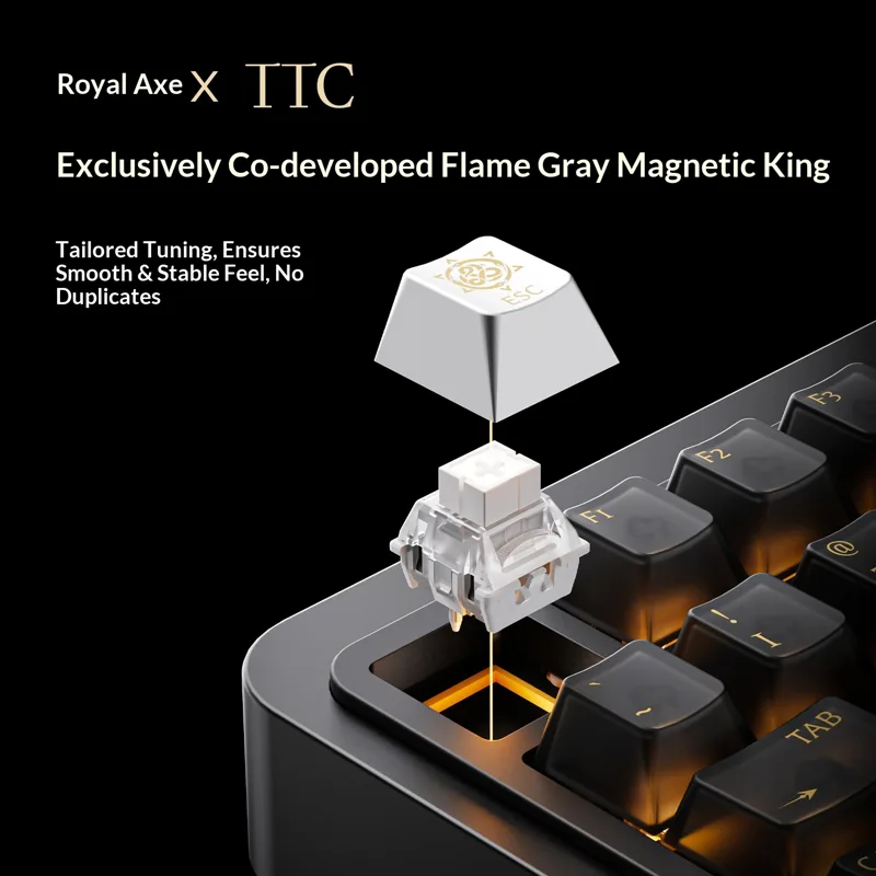 Royalaxe e75 he escudo de alum - Gaming Keyboard Hall Effect Switches avaliação e preço
