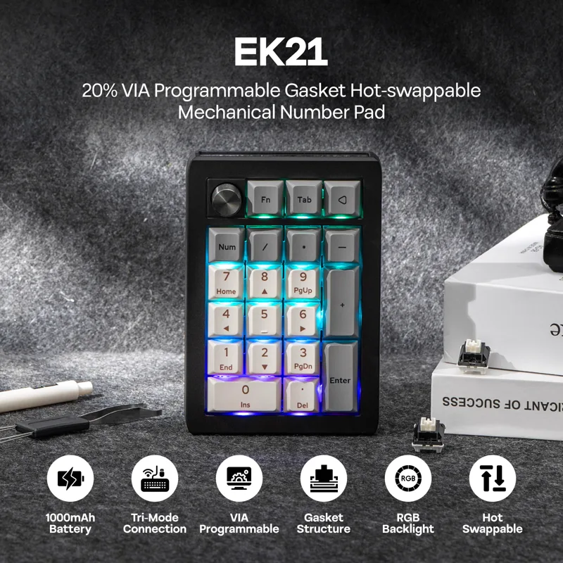Epomaker ek21 via 20% junta co - Gaming Keyboard Mini Mechanical avaliação e preço