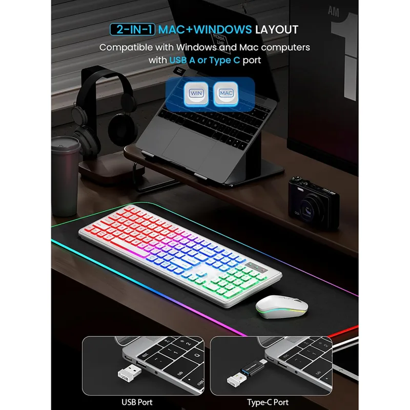 Teclado e mouse sem fio retroi - Gaming Keyboard Mouse Wireless avaliação e preço