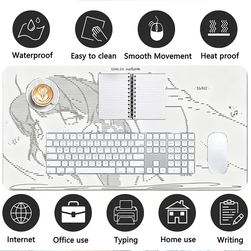 1Pç Mouse Pad de Couro Anime A - Gaming Keyboard And Mouse Pad avaliação e preço